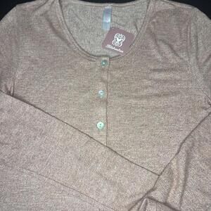 Belabumbum NWT Soft Maternity Dress Quarter Button Small Minimal & Simple Rose